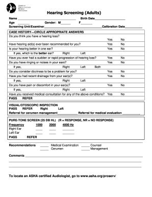 1993-2026 AL TCSS Hearing Screening Form - Blank Fillable Template ...