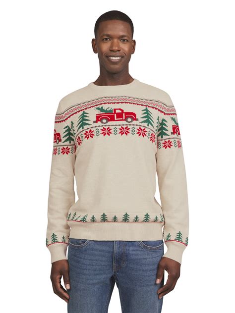 Chaps Men's Festive Holiday Crewneck Pullover Sweater, Sizes S-2XL, 100 ...
