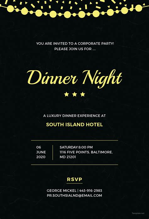 Free Company Dinner Night Invitation Template in Adobe Photoshop ...