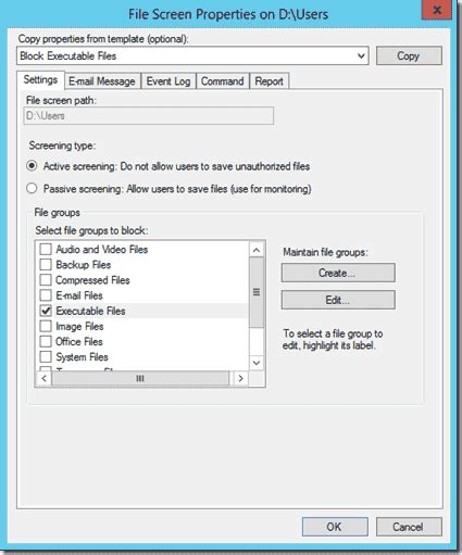 Image result for FSRM File Screen