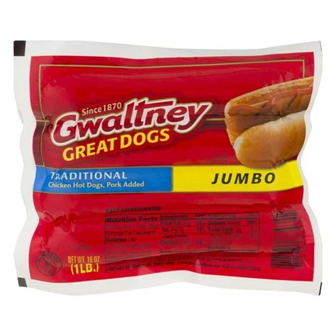 Gwaltney Great Dogs Traditional Jumbo Hot Dogs (16 oz) Delivery or ...