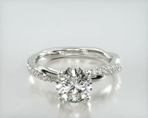 Rope Pavé Engagement Ring Embellished With a Classic Pavé Basket Head ...