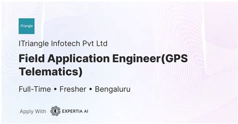 Field Application Engineer(GPS Telematics) Job | Bengaluru | Fresher
