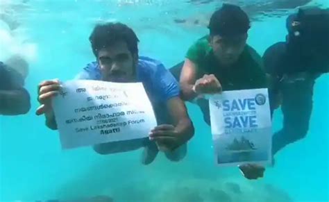Underwater protest, fast by Lakshadweep people demanding Administrator ...