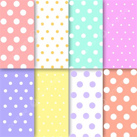 Colorful Polka Dot Seamless Patterns Vector Set Background, Original ...