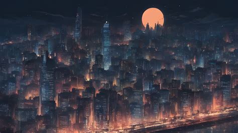 1920x1080 Resolution Dark Building Night Cityscape AI 1080P Laptop Full ...