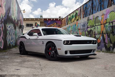 Dodge Challenger SRT Hellcat – White Muscle Car Power in HD Wallpaper