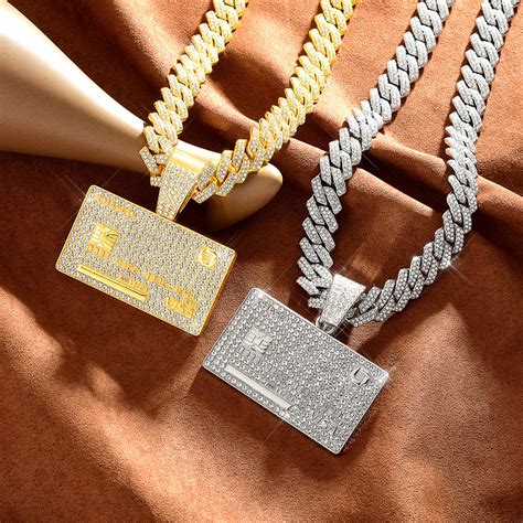 Full Diamond, Bank Card, Hip Hop Pendant, Creative Necklace – Sociable ...