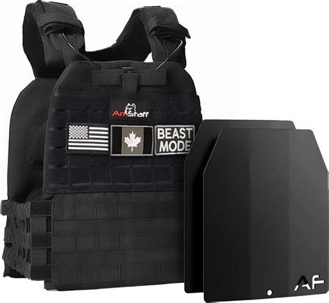 Amstaff Tactical Weighted Vest with Plates - Adjustable Weight Vests ...