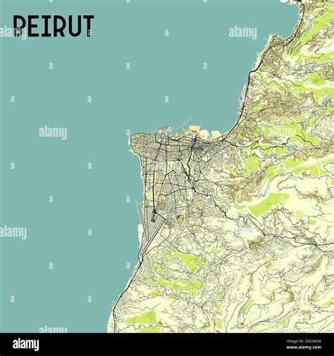 Beirut Lebanon map poster art Stock Vector Image & Art - Alamy