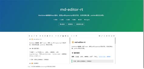 GitHub - imzbf/md-editor-rt: Markdown editor for react, developed in ...