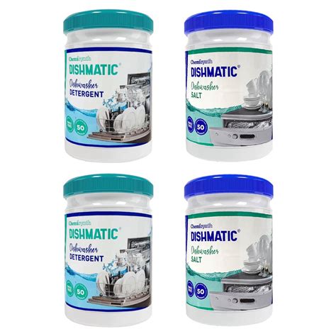 Dishmatic Dishwasher Detergent and Salt Powder [2 kg*2 kg], Dish ...