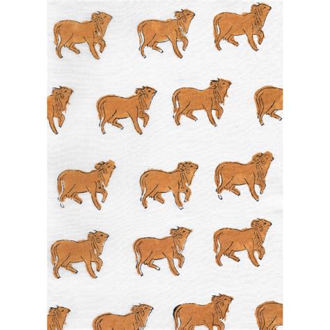 Pichvai Cows : Hand-block Printed Fabric (Sanganeri) – Red Earth