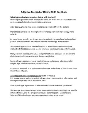 Determination OF DOSE AND Dosing Intervals - DETERMINATION OF DOSE AND ...