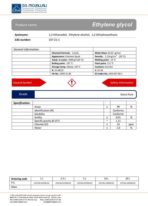 Ethylene glycol – DRM CHEM