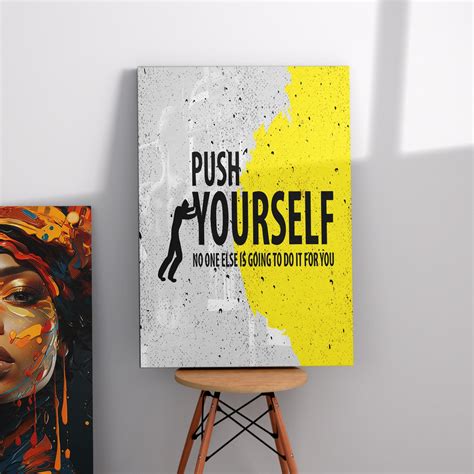 Push Yourself Motivational Canvas Wall Art – Kotart