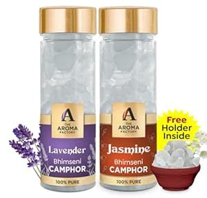 The Aroma Factory Pure Bhimseni Camphor, Lavender & Jasmine, Zero ...