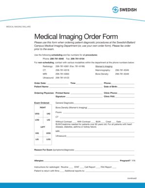 Mri Order Form - Fill Online, Printable, Fillable, Blank | pdfFiller