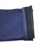 Jeans da uomo vita alta imbottito invernale caldo felpato con pile scuro