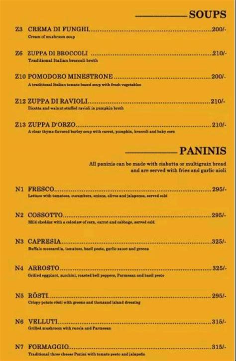 Menu at Little Italy Restaurant, Besant Nagar, Chennai, Chennai, E-50