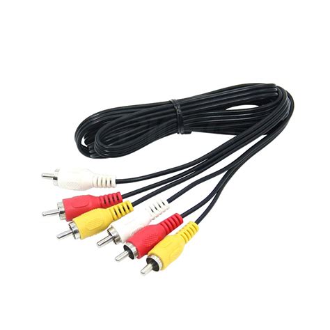 Lapetus 10FT RCA Audio/Video Composite Cable DVD/VCR/SAT Yellow/White ...