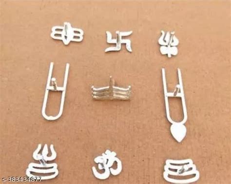 Prashita Creations Tilak Stamps for Forehead, 9 Designs, Religious tika ...