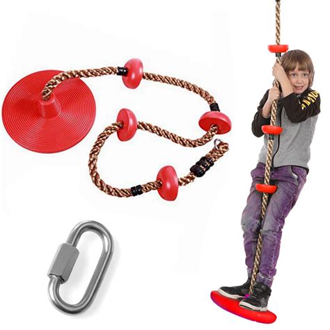 REZNOR Platforms Disc Tree Swing Seat and Climbing Knot Rope with ...