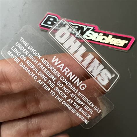 Jual Stiker Stiker Shock Depan OHLINS Plus Warning - Putih - Jakarta ...