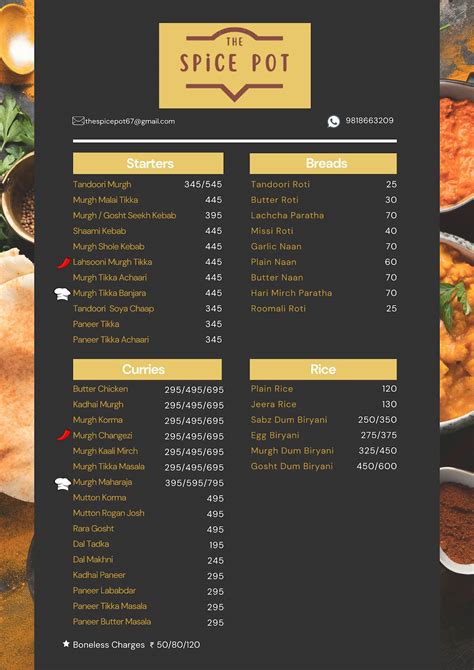 Menu at The Spice Pot, Gurugram