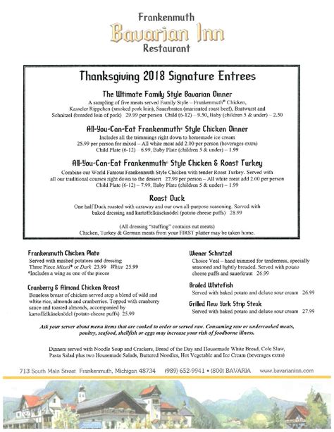 Bavarian Inn Restaurant’s Thanksgiving Feast - Bavarian Inn
