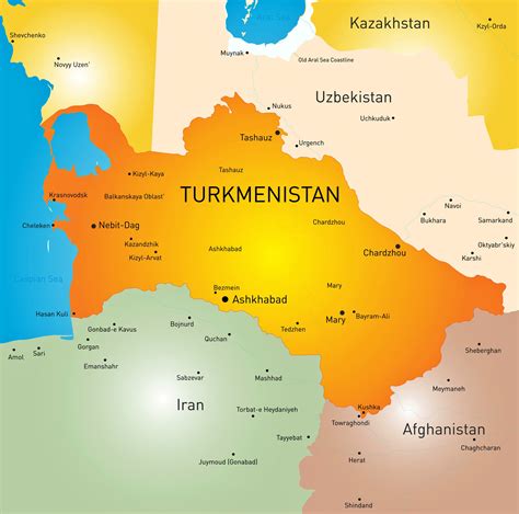 Turkmenistan Physical Map