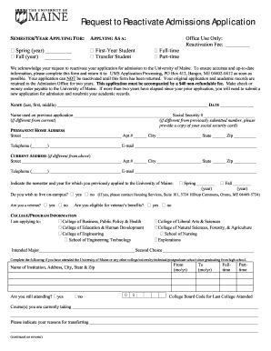 To Reactivate Application - Fill Online, Printable, Fillable, Blank ...