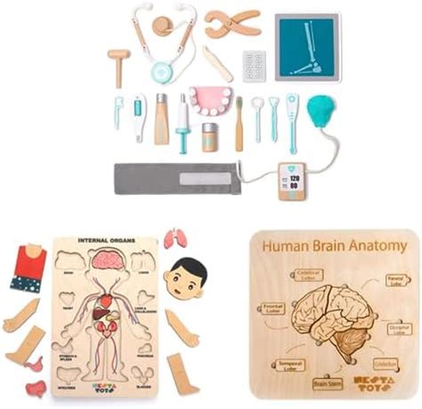 Buy NESTA TOYS - Wooden Doctor Toy Kit for Kids | Pretend Play Doctor ...