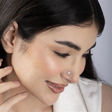 Pearl Oxidised Silver Nose Pin - Touch925 Silver Jewellery