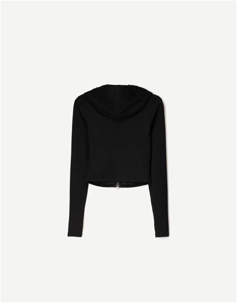 Soft modal blend zip-up hoodie - Women | Bershka