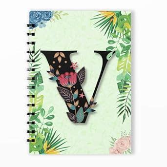 V Letter Initial Alphabet Notebook Diary Unruled V Word Girls Name A5 ...