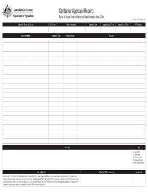 Fillable Online Container Approval Record - Agriculture Fax Email Print ...