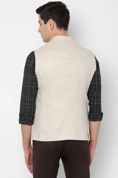 Buy Men Printed Beige Casual Nehru Jacket Online - 465548 | Allen Solly