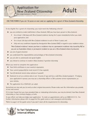 NZ Application For New Zealand Citizenship - Adult 2019 - Fill and Sign ...