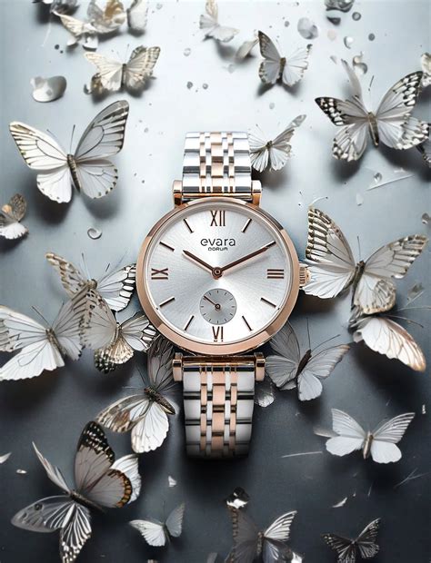 Qorum Evara Ladies Multi-function Watch - Silver Dial, Two-Tone Rose G ...