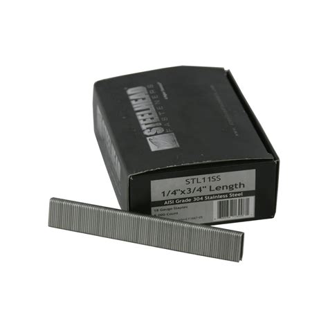 Steelhead STL11SS 18-Gauge 1/4" x 3/4" Stainless Steel Staples, 5,000 ...