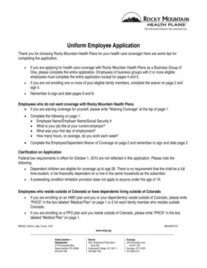 Colorado Uniform Employee Application - Blank Fillable Template | Fill ...