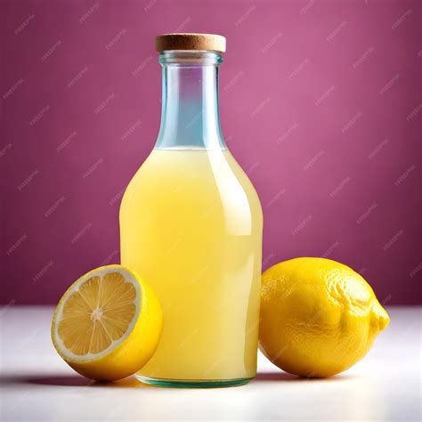 Lemon Juice Bottle Packaging Mockup | Premium AI-generated image