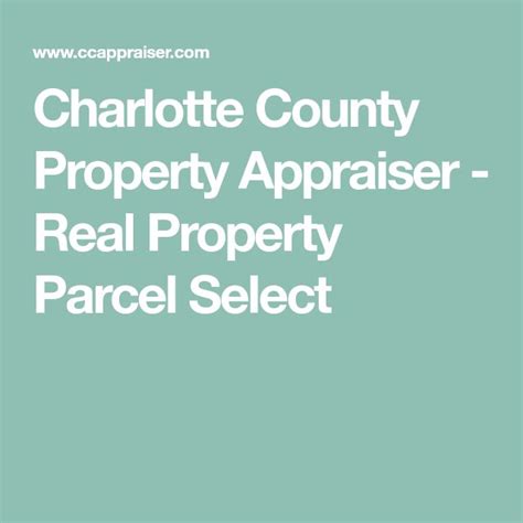 Charlotte County Property Appraiser - Real Property Parcel Select ...