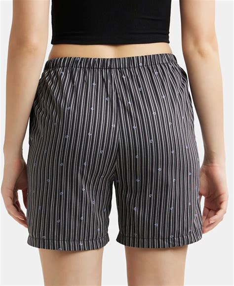 Buy Super Combed Cotton Yarn Dyed Woven Relaxed Fit Striped Shorts with ...