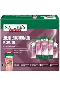 Nature's Essence Brightening Diamond Facial Kit, 5 Steps, 500gm +100ml ...