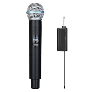 bomaite Wireless Handheld Microphone with Receiver, LCD Display, 3.5mm ...