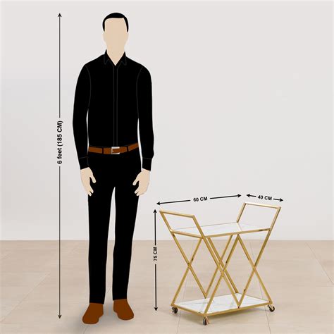 Buy (Refurbished) Bianca Glass Top Serving Trolley - Gold from Home ...