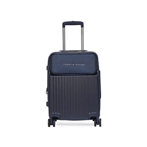 Buy Tommy Hilfiger Navy Blue Solid Polycarbonate Trolley Bag Online