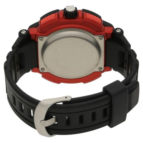 SF Quartz Analog Digital Black Dial Plastic Strap Watch for Men